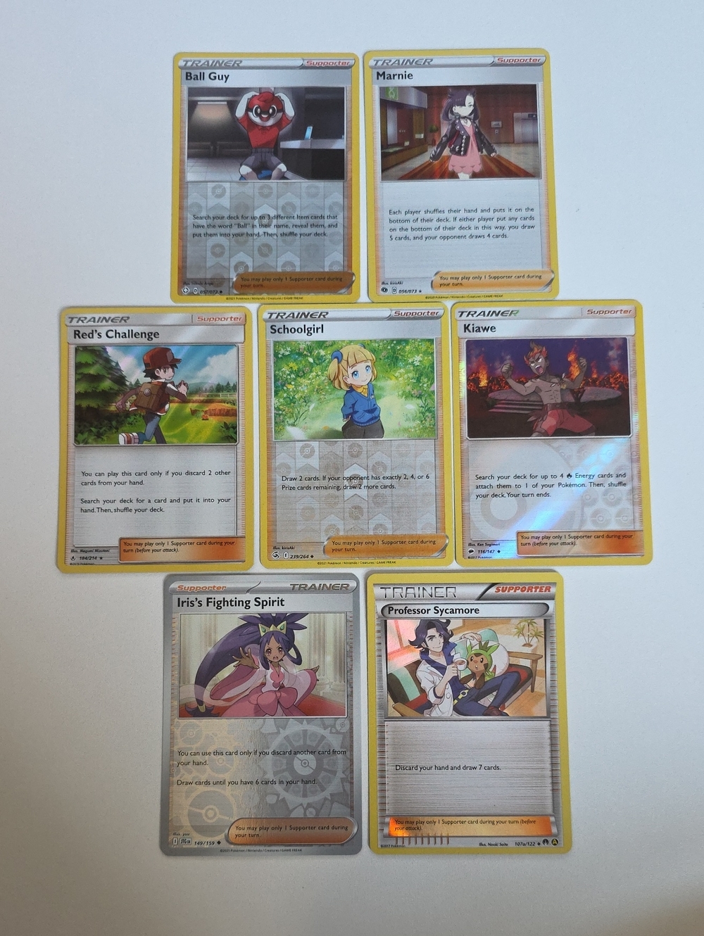 Trainer Holo Card Lot - Kiawe, Ball Guy. Marnie, Red's Challenge, And More!